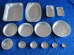 Wadah Makan Siang Aluminium Bulat / Persegi Wadah Makanan Aluminium Supermarket